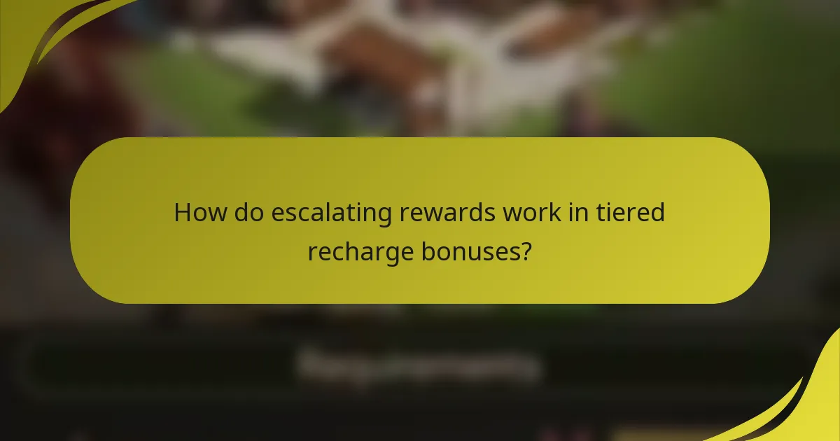How do escalating rewards work in tiered recharge bonuses?