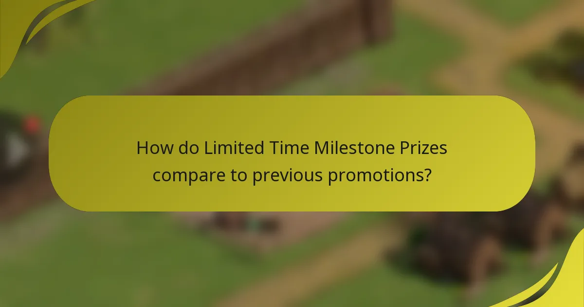 How do Limited Time Milestone Prizes compare to previous promotions?