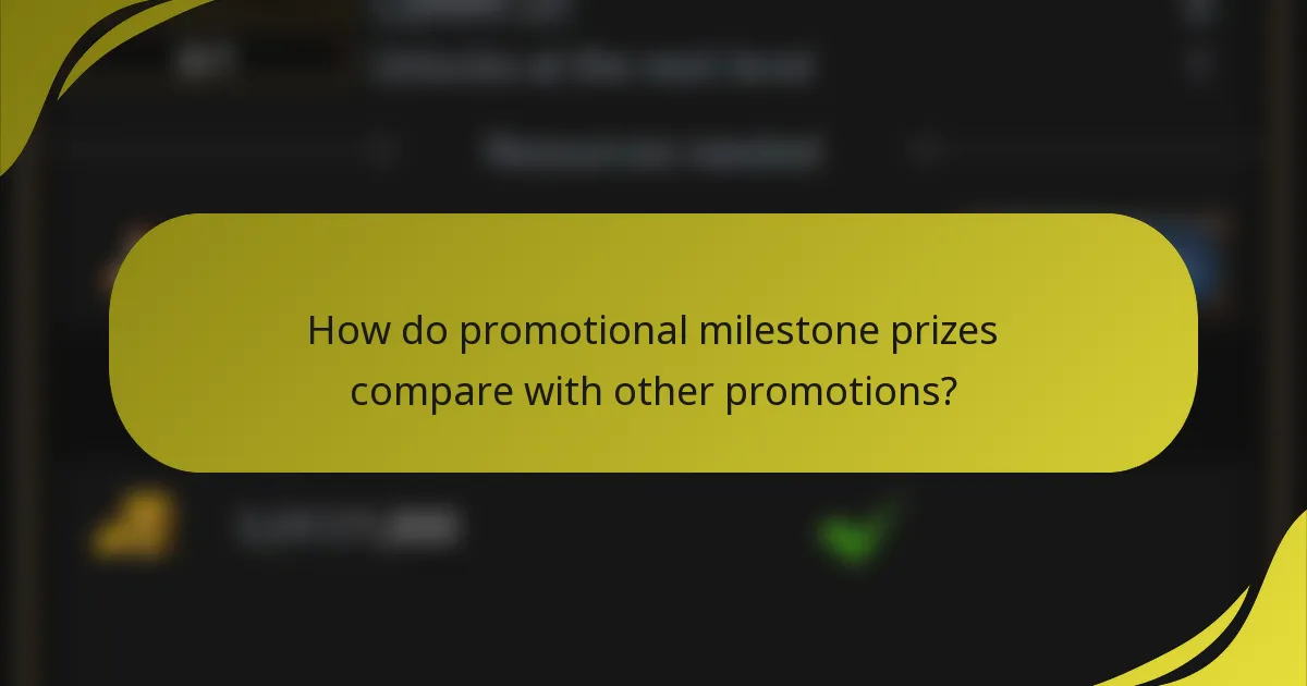 How do promotional milestone prizes compare with other promotions?