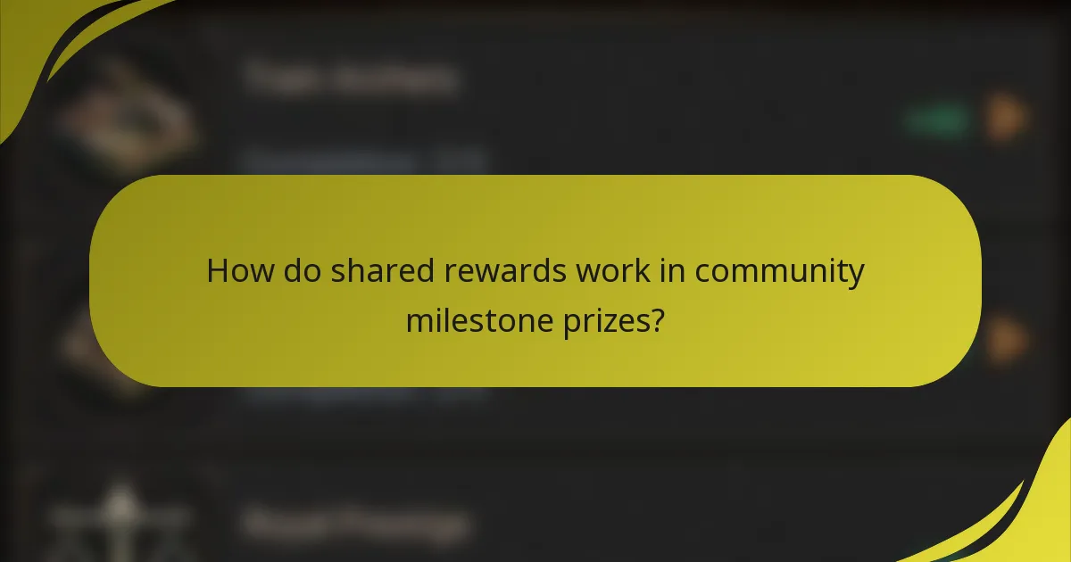 How do shared rewards work in community milestone prizes?