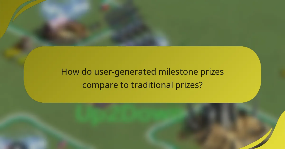 How do user-generated milestone prizes compare to traditional prizes?