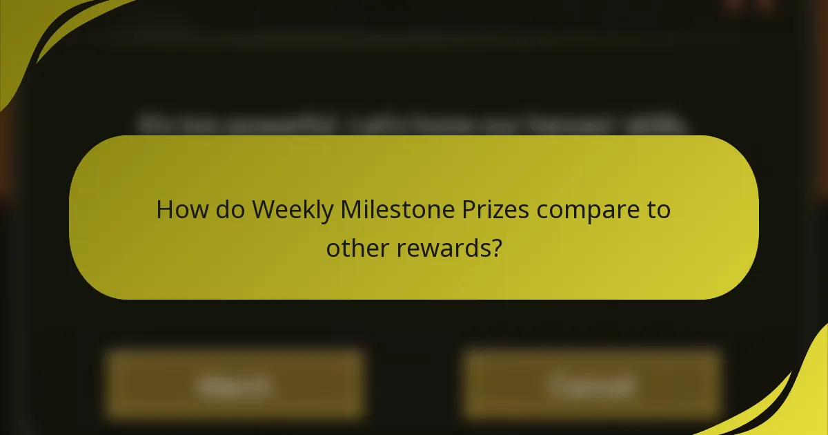 How do Weekly Milestone Prizes compare to other rewards?