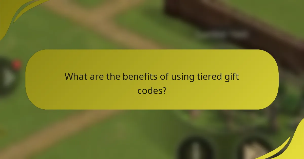 What are the benefits of using tiered gift codes?
