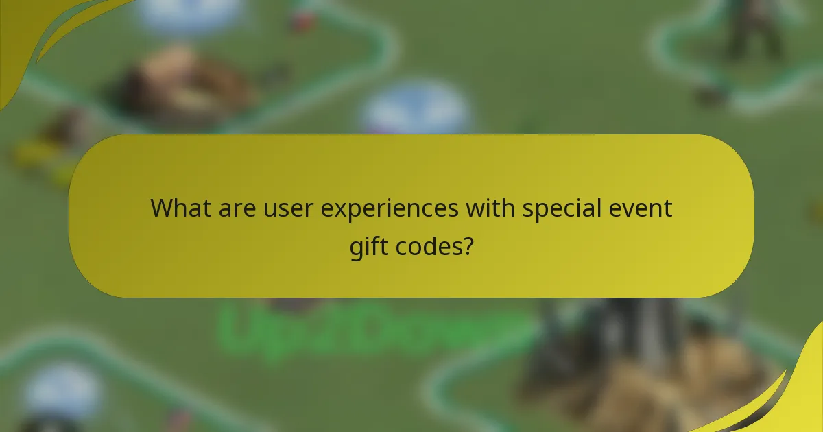 What are user experiences with special event gift codes?