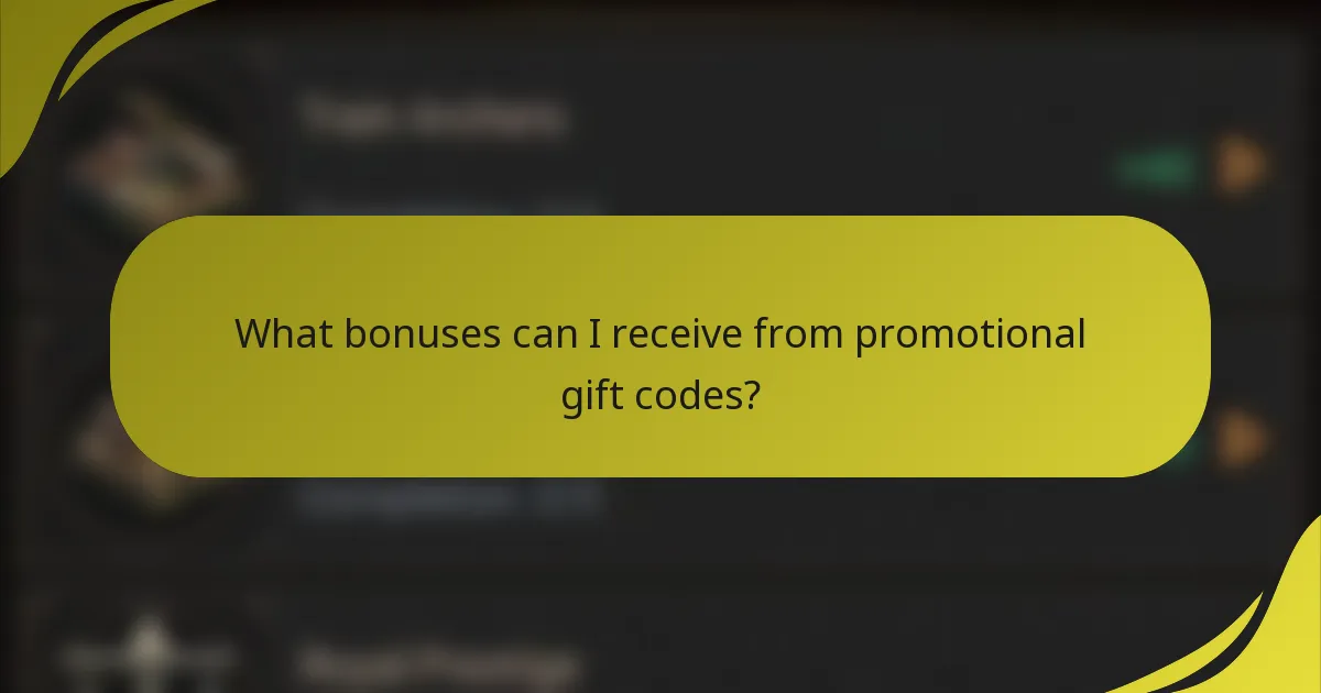 What bonuses can I receive from promotional gift codes?
